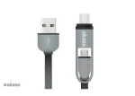 Akasa AK-CBUB35-10BK černá / USB kabel / USB-C Micro-B na USB-A / Ultra tenký / 100cm (AK-CBUB35-10BK)