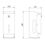 SAPHO - Zásobník na 2 role toaletního papíru 118x280x131, nerez lesk 05101.B