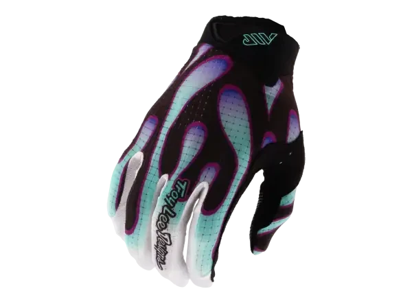 Troy Lee Designs Air Overspray rukavice Black/Real Teal vel. XL