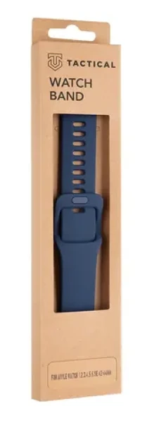 Tactical 795 Silikonový Řemínek s Přezkou pro Apple Watch 42 44mm Night modrá (8596311138942)
