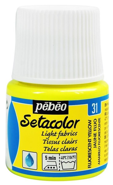 Pébéo Barva na textil Setacolor Light fabric 45 ml - Fluo žlutá 31