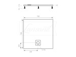 Lansanit Sprchová vanička LUX 900x900 mm, čtverec LANLUX90C