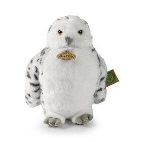Plyšový pták sova/sovice sněžná s otáčející hlavou 28 cm, ECO-FRIENDLY