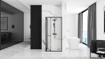 REA/S - Sprchový kout Space In ČERNÝ 80x100 Se sprchovou vaničkou Savoy black KPL-K0882