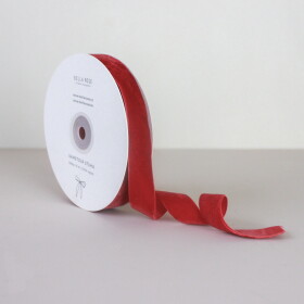 Bella Rose Sametová stuha 2 cm – Red (10 m), červená barva, textil
