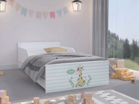 DumDekorace Moderní dětská postel 180 x 90 cm se žirafou