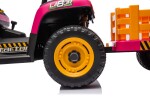 Mamido Dětský elektrický traktor BBH-030 s přívěsem růžový