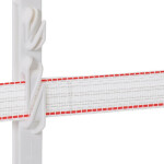 Plastový sloupek pro elektrický ohradník, délka 125 cm, 9 oček, bílá