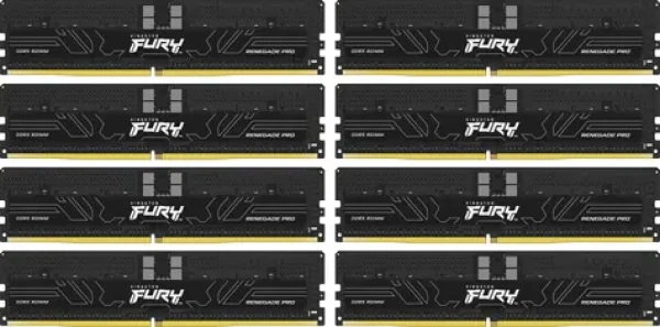 Kingston FURY Renegade Pro Black XMP 128GB (8x16GB) DDR5 5600MHz / CL36 / DIMM / ECC / XMP / 1.25V (KF556R36RBK8-128)