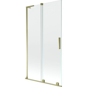 MEXEN/S - Velar L dvoukřídlá posuvná vanová zástěna 100 x 150, transparent, zlatá 896-100-003-01-50