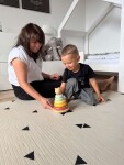 Mamido Dřevěná skládací pyramida - Medvěd
