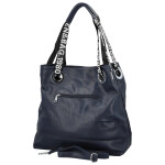 Módní dámská koženková kabelka na rameno Žanet, tmavě modrá