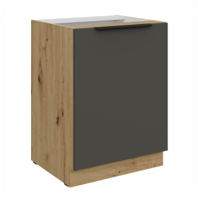 Spodní skříňka Aria 60 D 1F BB Barva korpusu: Dub artisan, Barva dvířek: GR - Graphite AFM