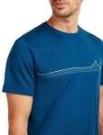 Pánské merino triko s krátkým rukávem ICEBREAKER Mens 150 Tech Lite SS Tee Range Stripes, Atlantis velikost: M
