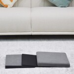 Taburet s úložným prostorem, šedá manšestrová látka