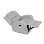 TV a relaxační křeslo, manuální polohování, potah stříbrná látka v dekoru kůže