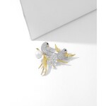 Exkluzivní brož Swarovski Elements D´Onofrio - ptáčci, Zlatá