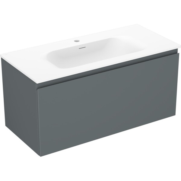MEXEN/S - Orio koupelnová skříňka 100 cm s umyvadlem Vela, 1 šuplík, grafit mat/bílá mat 91A10-10047-1-BF66-W23M01