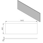 SAPHO - CIRASA/EZARA deska DTDL 141,1x1,8x46,5cm, dub Alabama CR141-2222