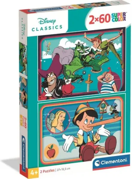 Clementoni 24823 Puzzle Klasické Disney pohádky 2x60 dílků