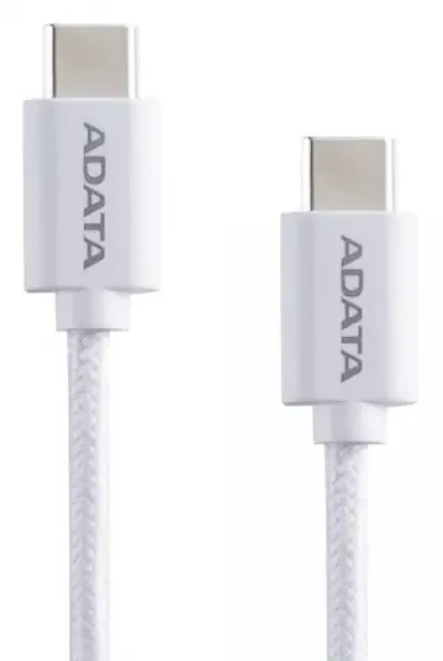 ADATA CACC-100PN-WH bílá / Kabel / USB-C - USB-C / PD 100 W / 1 m (CACC-100PN-WH)