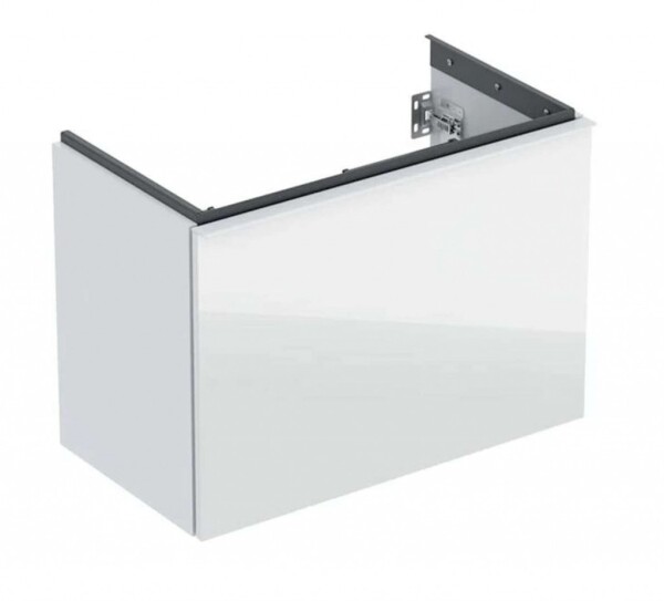 GEBERIT - Acanto Umyvadlová skříňka, 74x54x42 cm, 2 zásuvky, sklo/bílá 503.009.01.2