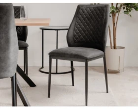 Jídelní židle Lille, antracitová vintage optika kůže
