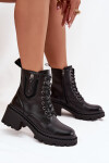 Kožené dámské kotníčkové boty na klínku vyhřívané Vinceza 86418 Černé 39