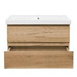 Koupelnová skříňka 2 zásuvková s umyvadlem SAT B-Way 99x50x45 cm dub mat BWAY2100OAKU1BI BWAY2100OAKU1BI