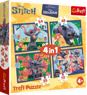 Puzzle Lilo & Stitch: Prázdniny na Havaji 4v1 (35,48,54,70 dílků)