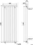 MEXEN - Texas otopný žebřík/radiátor 1200 x 460 mm, 502 W, bílá W203-1200-460-00-20