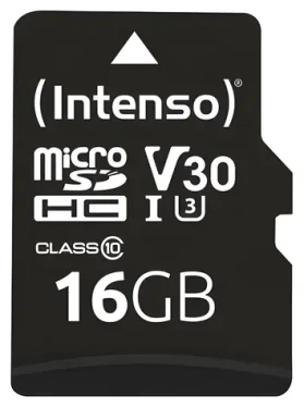 Intenso microSDHC Professional 16GB / Paměťová karta / UHS-I (U1) / Class 10 / 90 MB/s / vč. SD adaptéru (3433470)