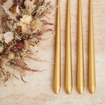 Ester & erik Svíčka Taper 32 cm – 90 Gold Metallic – set 2 ks, zlatá barva, vosk