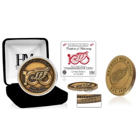 Highland Mint Sběratelská Pamětní mince Detroit Red Wings NHL 100th Anniversary Antique Bronze Coin