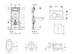 GEBERIT - Duofix Set předstěnové instalace, klozetu Oudee a sedátka softclose, tlačítko Sigma20, bílá/pozlacená SANI11CA3125