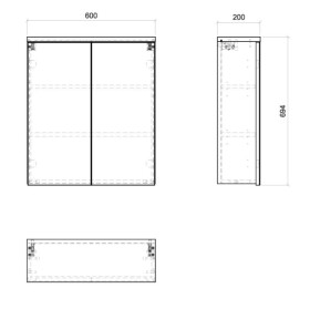 COMAD - Zrcadlová skříňka 60cm 2 dvířka BALI bílá 5907611647523