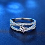 Royal Fashion stříbrný prsten HA-XJZ023-SILVER-MOISSANITE-ZIRCON Velikost: 5 (EU: 49-50)