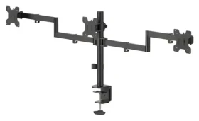 Hama stolní držák pro 3 monitory černá / Stolní držák pro monitor / do 27" / nosnost 7 kg / VESA 75-100 mm / 2 ramena