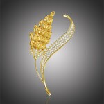 Exkluzivní brož Swarovski Elements Nacira, Zlatá