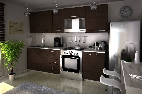 FRONTI Kuchyňská linka ELENA 240x180 - Wenge