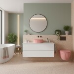 REA - Umyvadlo na desku DUO Sweet Pink Matt REA-U3606