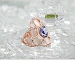 Exkluzivní prsten se Swarovski krystalem, opálem a zirkony, 57