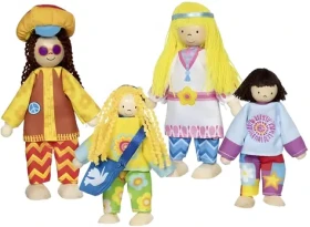 GOKI Panenky Hippie rodina 4 ks