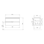 SAPHO - EZARA umyvadlová skříňka 99,8x52x46cm, bílá lesk EZ101-3030