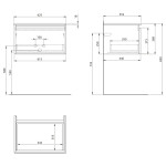 AQUALINE - ALTAIR skříňka s deskou 62,5 cm, bílá/dub emporio AI267-02