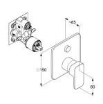 KLUDI - Renon Baterie pod omítku pro 2 spotřebiče, chrom 427630575