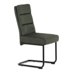 Židle jídelní, taštičkové pružiny v sedáku, madlo na opěráku, zelená látka, černý kov