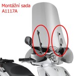 A1155A montážní sada Honda SH 125i-150i (17-19) pro plexi 1117A