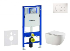 GEBERIT - Duofix Set předstěnové instalace, klozetu Gaia a sedátka softclose, tlačítko Sigma01, alpská bílá SANI11CA3121