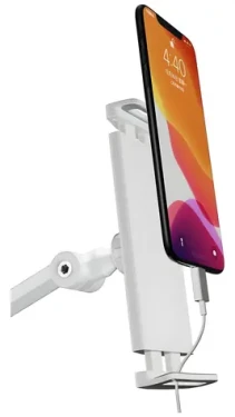 4smarts ErgoFix H1 bílá / Stolní držák na telefon a tablet / Hliník / Otočný 360° / 4,7-15,6" (469263)
